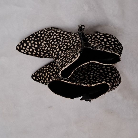 Rosegold Leopard Fur Print Ankle Boots Shoes - Picture 4 of 11